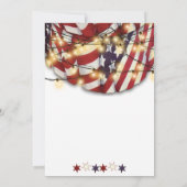 Invitation Étoiles Rouges Blanches Bleues Patriotiques Engage (Dos)