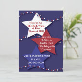 Invitation Étoiles Rouges, Blanches et Bleues (Debout devant)