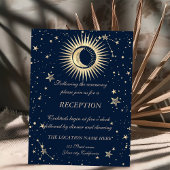 Invitation Étoiles Soleil Or Céleste Et Lune