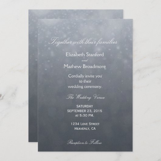 Invitation Étoiles subtiles de Parties scintillant Bokeh (Devant / Derrière)