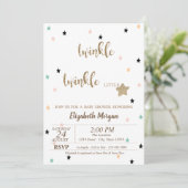 Invitation Etoiles, Twinkle Twinkle Little Star Baby shower (Debout devant)