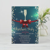 Invitation Étoiles, Verre de Champagne, Compagnie de Noël Bow (Debout devant)