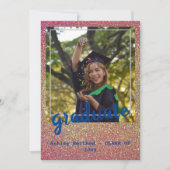 Invitation Étoiles vertes modernes Parties scintillant rose (Devant)