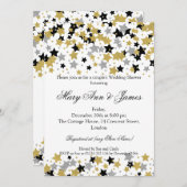 Invitation Étoiles Wedding showers de Parties scintillant or (Devant / Derrière)