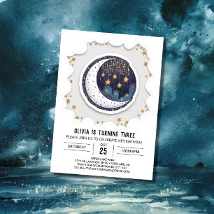 Invitation Étoiles Whimsical Colorées Digital Anniversaire