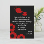 Invitation étonnante à la soirée thé noir et rouge (Debout devant)