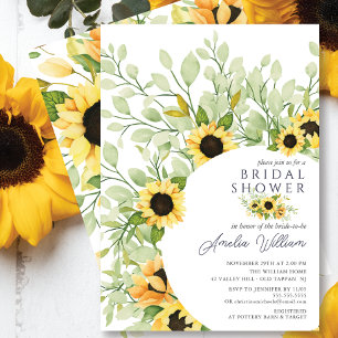 Invitation Etonnante Fête des mariées de tournesols aquarelle