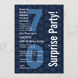 Invitation ÉTONNEZ D498 bleu du soixante-dixième anniversaire