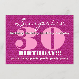 Invitation Étonnez la 30ème fête d'anniversaire Chevron fait