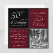 Invitation Étonnez la cinquantième fête d'anniversaire (Devant / Derrière)