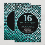 Invitation Étonnez le 16ème noir d'anniversaire et les (Devant / Derrière)