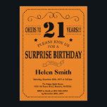 Invitation Étonnez le 21èmes noir et orange d'anniversaire<br><div class="desc">Étonnez la 21ème typographie noire et orange d'invitation d'anniversaire. Arrière - plan noir et orange. Anniversaire adulte. Anniversaire masculin d'hommes ou de femmes. Enfants garçon ou Madame Teen Teenage Bday Invite de fille. 13ème 15ème 16ème 18ème 20ème 21ème 30ème quarantième cinquantième soixantième soixante-dixième quatre-vingtième quatre-vingt-dixième 100th. Tout âge. Pour davantage...</div>