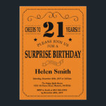 Invitation Étonnez le 21èmes noir et orange d'anniversaire<br><div class="desc">Étonnez la 21ème typographie noire et orange d'invitation d'anniversaire. Arrière - plan noir et orange. Anniversaire adulte. Anniversaire masculin d'hommes ou de femmes. Enfants garçon ou Madame Teen Teenage Bday Invite de fille. 13ème 15ème 16ème 18ème 20ème 21ème 30ème quarantième cinquantième soixantième soixante-dixième quatre-vingtième quatre-vingt-dixième 100th. Tout âge. Pour davantage...</div>