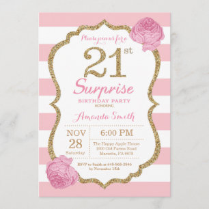 Invitation Étonnez le 21èmes rose et or d'invitation