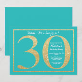 Invitation Étonnez le 30ème anniversaire Teal et les parties (Devant / Derrière)