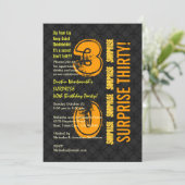 Invitation ÉTONNEZ le 30èmes noir et or modernes E002 (Debout devant)