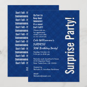 Invitation ÉTONNEZ le bleu royal moderne Ver 001 du 30ème (Devant / Derrière)