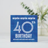 Invitation ÉTONNEZ le quarantième blanc bleu H421 de fête (Debout devant)