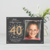 Invitation Étonnez le quarantième cru de tableau d'invitation (Debout devant)