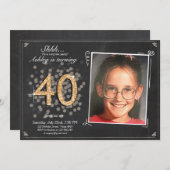 Invitation Étonnez le quarantième cru de tableau d'invitation (Devant / Derrière)