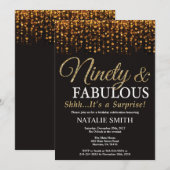 Invitation Étonnez le quatre-vingt-dixième anniversaire (Devant / Derrière)