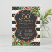 Invitation Étonnez le quatre-vingt-dixième or de Noël (Debout devant)