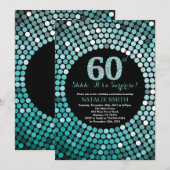 Invitation Étonnez le soixantième noir d'anniversaire et les (Devant / Derrière)