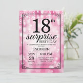 Invitation Étonnez les 18èmes parties scintillantes de rose (Debout devant)