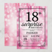 Invitation Étonnez les 18èmes parties scintillantes de rose (Devant / Derrière)