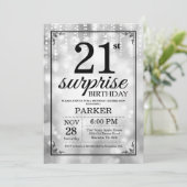 Invitation Étonnez les 21èmes parties scintillantes d'argent (Debout devant)