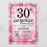 Invitation Étonnez les 30èmes parties scintillantes de rose<br><div class="desc">Étonnez la 30ème invitation d'anniversaire avec les lumières roses de ficelle avec l'arrière - plan rose de parties scintillantes. Dentelez l'anniversaire. Anniversaire adulte. Invitation d'anniversaire d'hommes ou de femmes. 13ème 15ème 16ème 18ème 20ème 21ème 30ème quarantième cinquantième soixantième soixante-dixième quatre-vingtième quatre-vingt-dixième 100th, tout âge. Pour davantage de personnalisation, cliquez sur...</div>