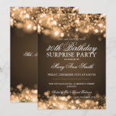 Invitation Étonnez les lumières de scintillement du 30ème or (Devant / Derrière)