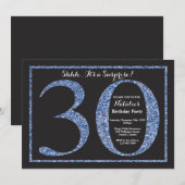 Invitation Étonnez les parties scintillantes bleues de la (Devant / Derrière)