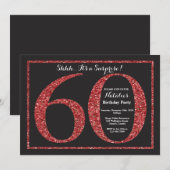 Invitation Étonnez les parties scintillantes rouges de la (Devant / Derrière)