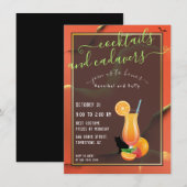 Invitation Étrange Halloween parodique Cocktails et Cadavres (Devant / Derrière)