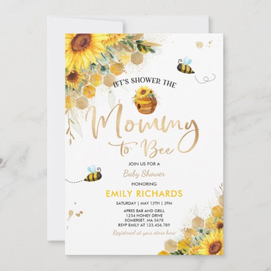 Invitation Être Baby shower Une Maman Neutre Pour Être (Devant)