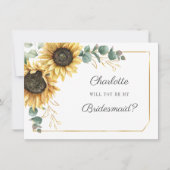 Invitation Être ma servante Eucalyptus Tournesol Géométrique (Devant)