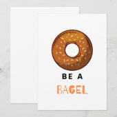 Invitation Être un Bagel amusant Nourriture Pun Bagel Amoureu (Devant / Derrière)