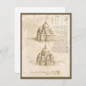 Invitation Étude de cathédrale architecturale de Léonard de V (Devant / Derrière)