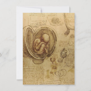 Invitation Étude du fœtus de bébé par Léonard de Vinci
