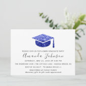 Invitation Étudiant de la fête de fin d'études Bleu Blanc Cas (Debout devant)