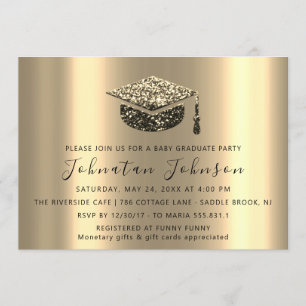 Invitation Étudiant de la fête de fin d'études Sepia Gold Cas