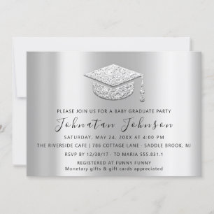 Invitation Étudiant de la fête universitaire Silver Grey Grey