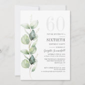 Invitation Eucalyptus 60e anniversaire Botanical Greenery Par (Devant)