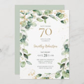 Invitation Eucalyptus 70e anniversaire (Devant / Derrière)
