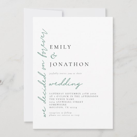 Invitation Eucalyptus a décidé sur Forever QR Code Mariage (Devant)