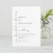Invitation Eucalyptus a décidé sur Forever QR Code Mariage (Debout devant)