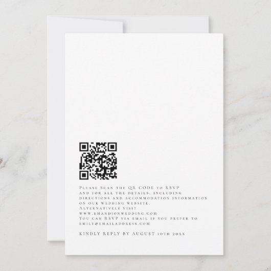 Invitation Eucalyptus a décidé sur Forever QR Code Mariage (Dos)