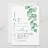 Invitation Eucalyptus a décidé sur Forever QR Code Mariage (Devant)