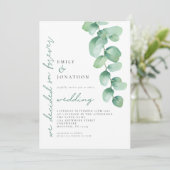 Invitation Eucalyptus a décidé sur Forever QR Code Mariage (Debout devant)
